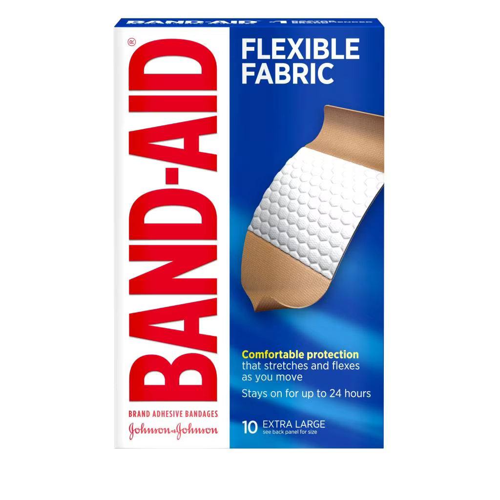 BAND-AID® Brand Flexible Fabric Adhesive Bandages – Extra Large, 10 Count