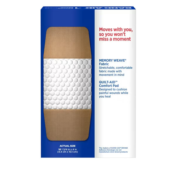 BAND-AID® Brand Flexible Fabric Adhesive Bandages – Extra Large, 10 Count