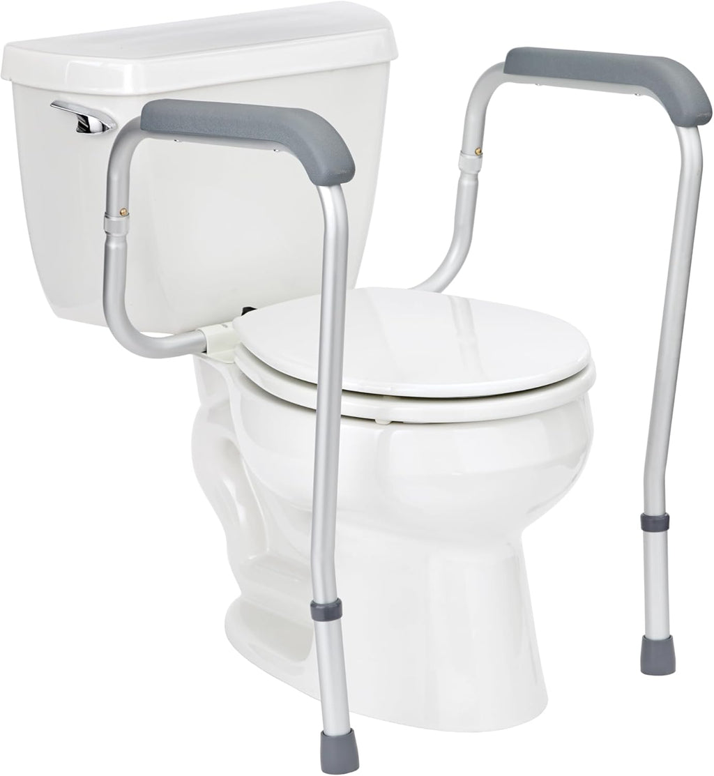 Medline Toilet Safety Rail for Seniors – Adjustable Bathroom Support Frame with Armrests