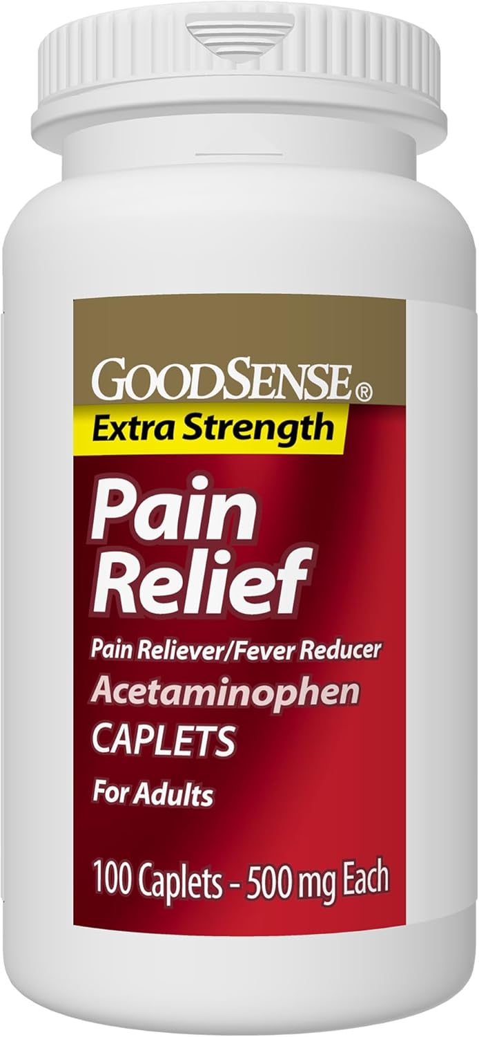 GoodSense Extra Strength Pain Relief – Acetaminophen Caplets 500 mg – 100 Count