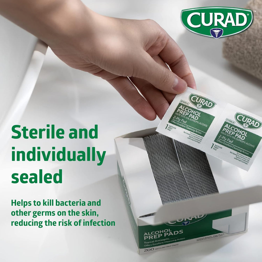 CURAD Alcohol Prep Pads | Individually Wrapped | First Aid & General Cleansing