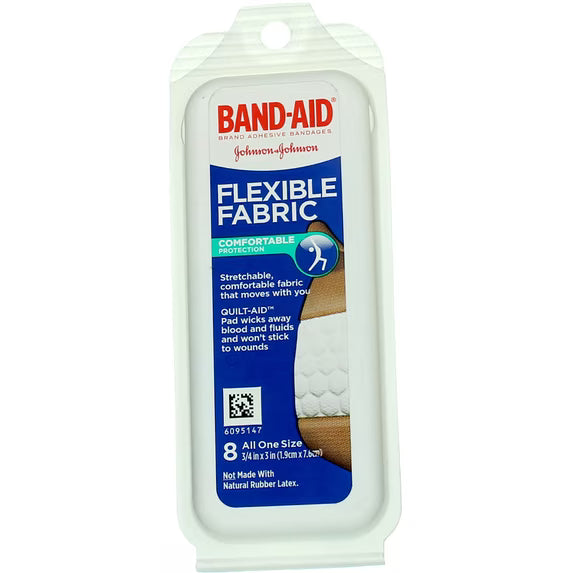 BAND-AID® Brand Flexible Fabric Adhesive Bandages – Travel Pack, 8 Count