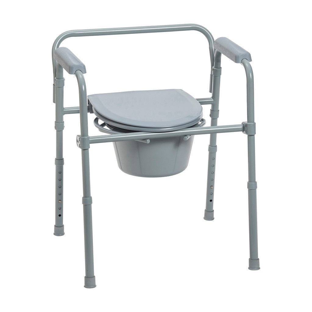 Bedside Commode Chair.  Adjustable Height 3-in-1 Commode Chair.