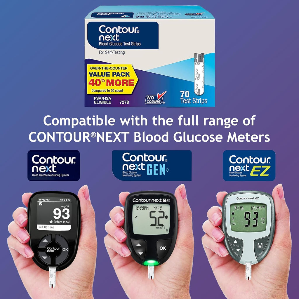 Contour Next Blood Glucose Test Strips (70 Count)