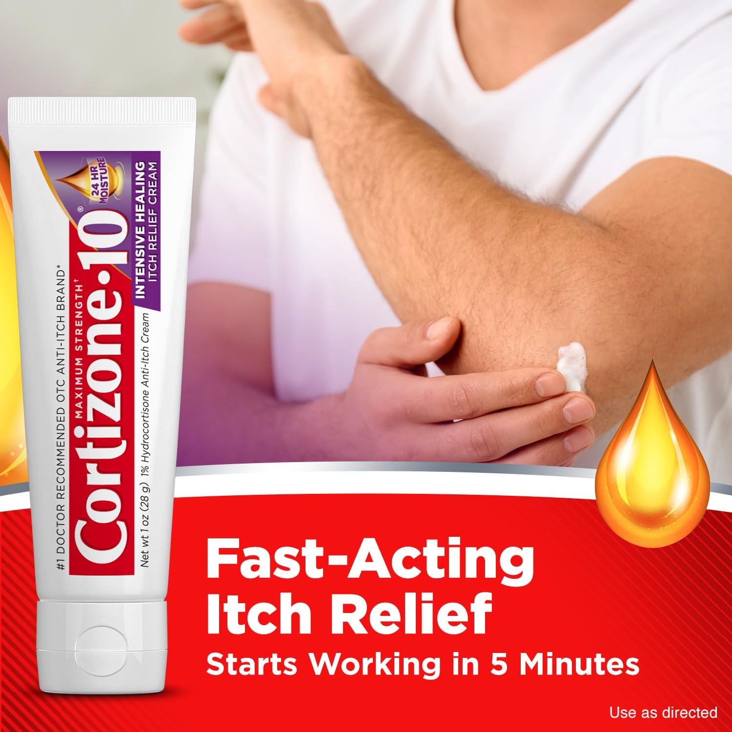 Cortizone-10 Maximum Strength Intensive Healing Anti-Itch Cream – 1% Hydrocortisone – 1 Oz – FSA/HSA Eligible