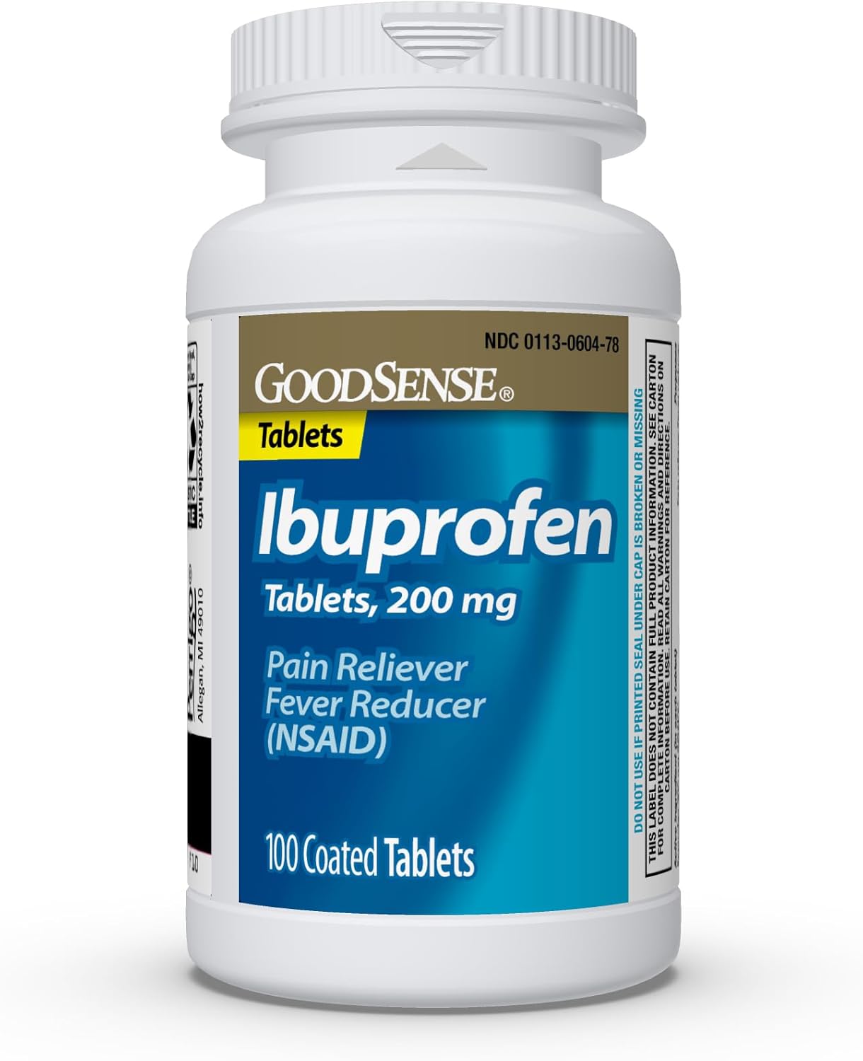 GoodSense Ibuprofen Tablets 200 mg – Pain Reliever & Fever Reducer – 100 Count