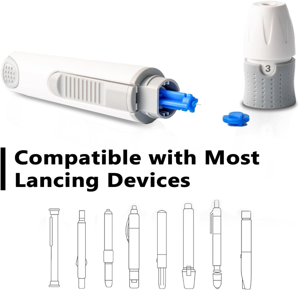 Care Touch Lancing Device with Ejector  Adjustable Depth | Compatible with Most Standard Lancets | Easy, One-Hand Use
