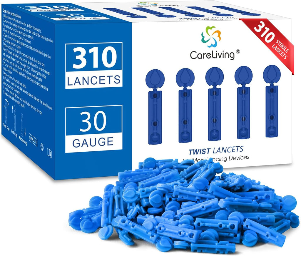 Care Living Lancets 30 Gauge Compatible with Most Lancing Devices | Smooth, Consistent Use