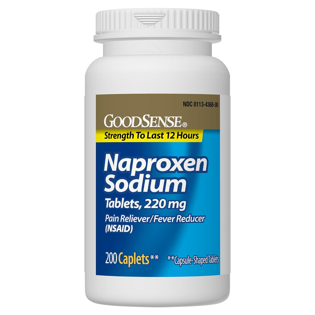 GoodSense Naproxen Sodium Tablets 220 mg – Pain Reliever & Fever Reducer (NSAID) – 200 Count