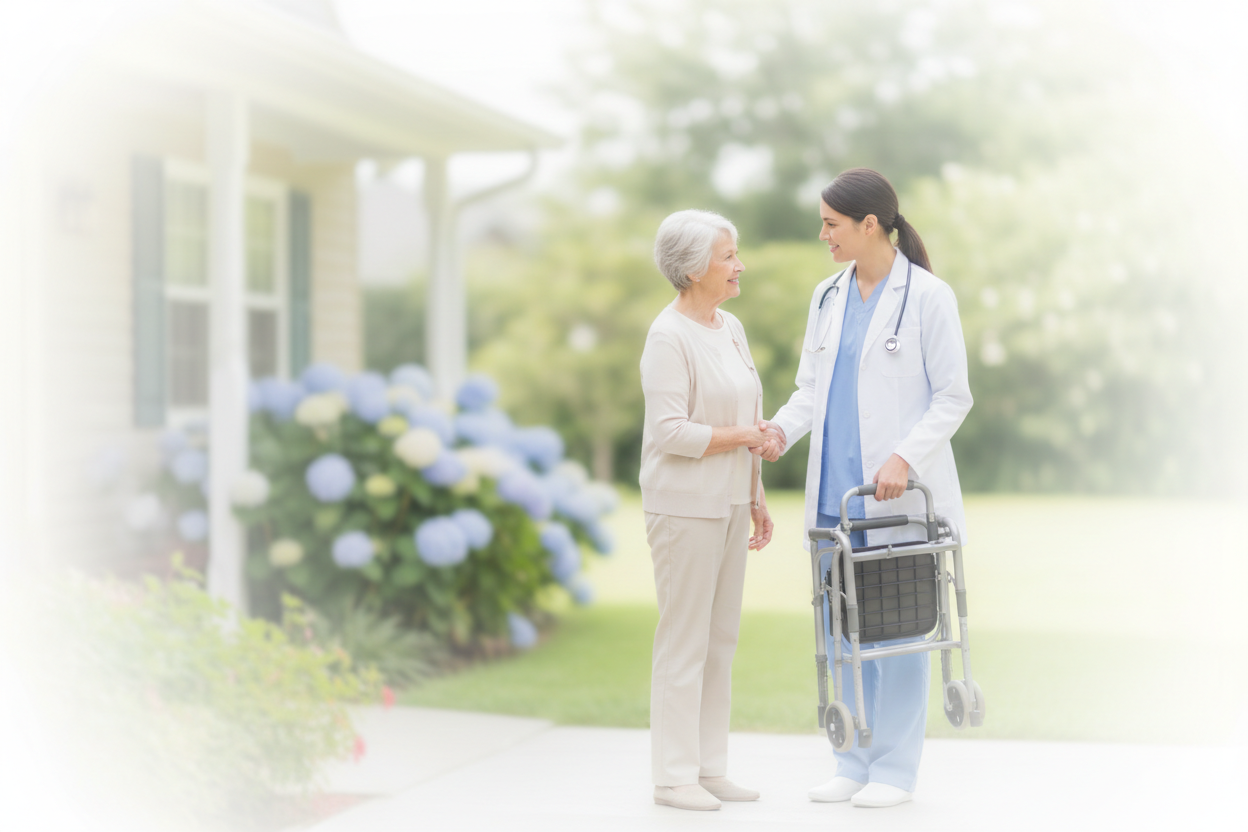 Nurse Delivering Medical Equipment - Soft Background