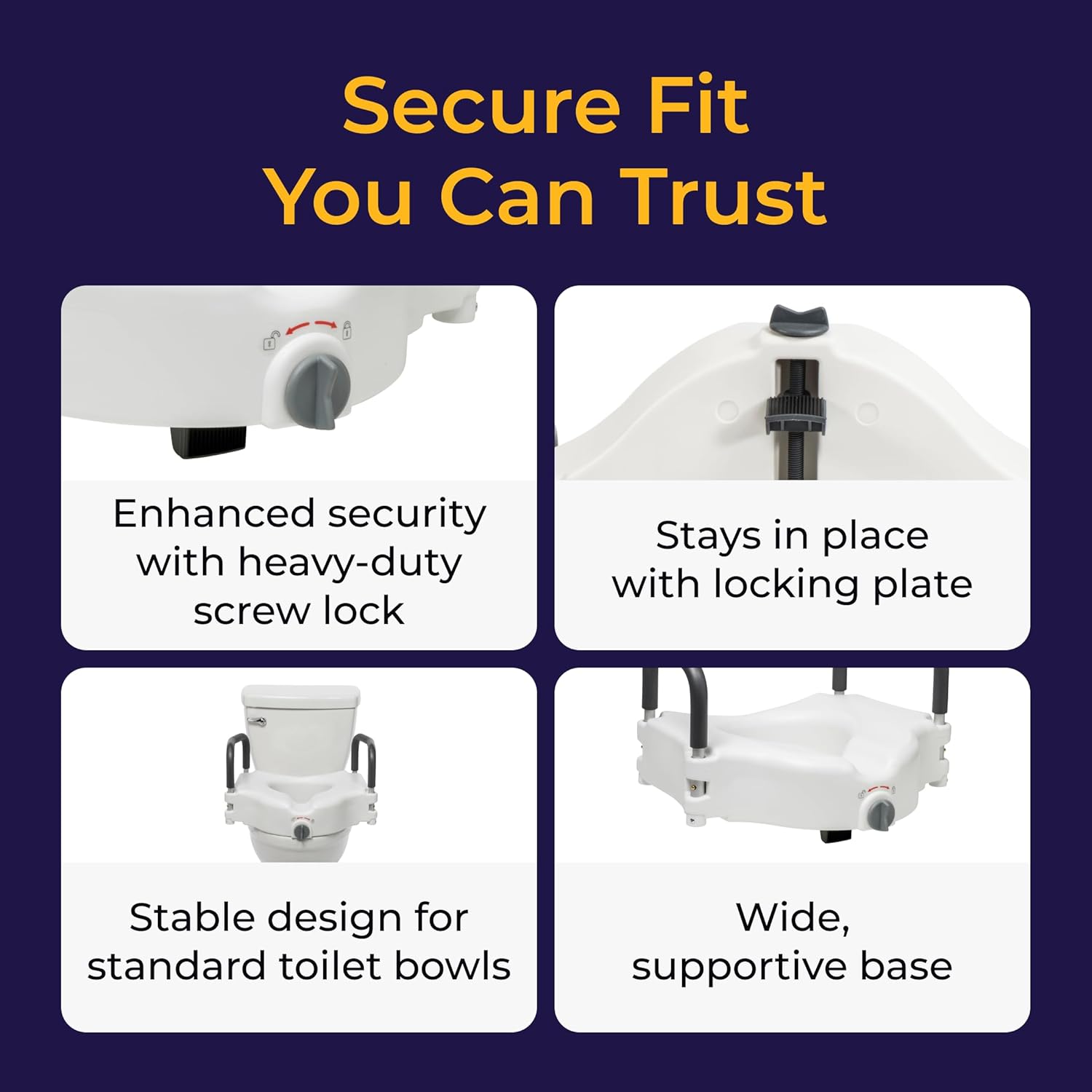 Drive Medical 2-in-1 Raised Toilet Seat with Removable Padded Arms