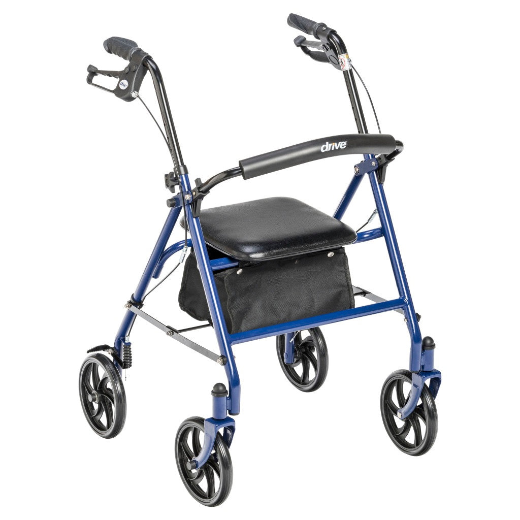 Drive Medical Rollator Walker with Seat – Blue