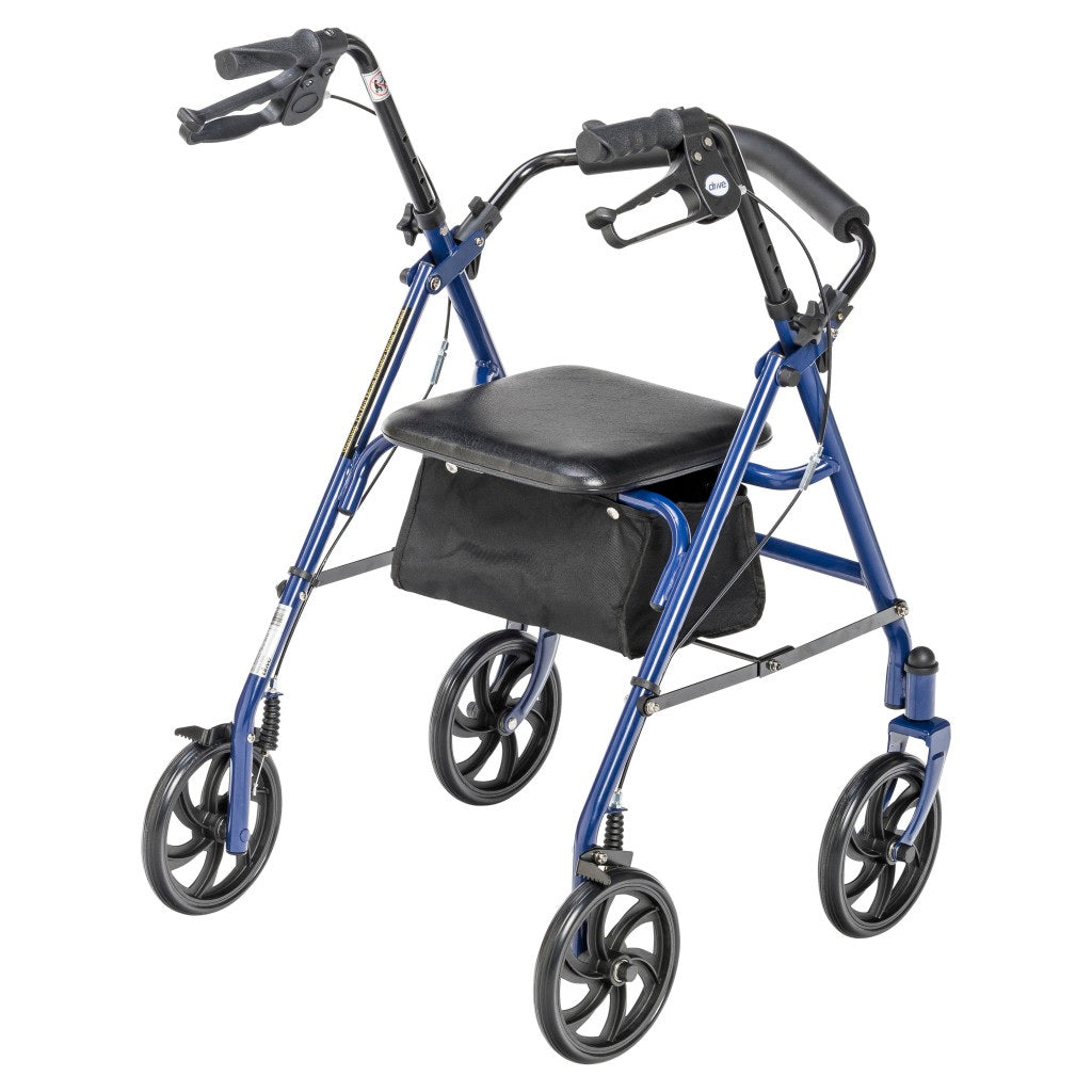 Drive Medical Rollator Walker with Seat – Blue