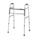 Medline Two-Button Folding Walker – Adult, Aluminum, 300 lb Capacity